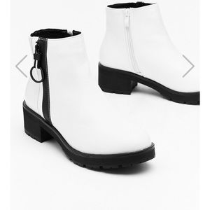 Brand new Nasty Gal white booties!